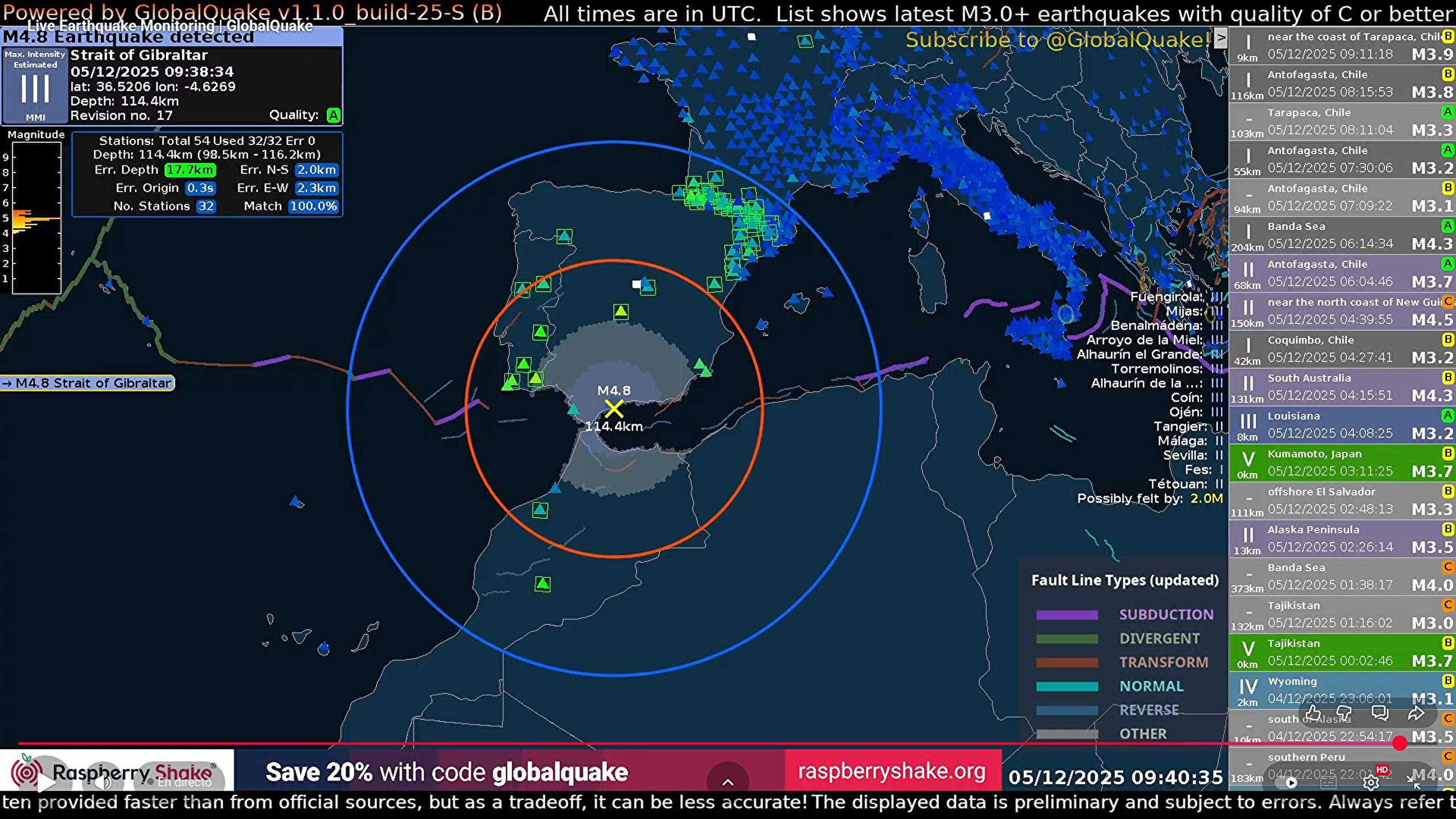 M4.9 - Earthquake in Fuengirola, Málaga, Spain
