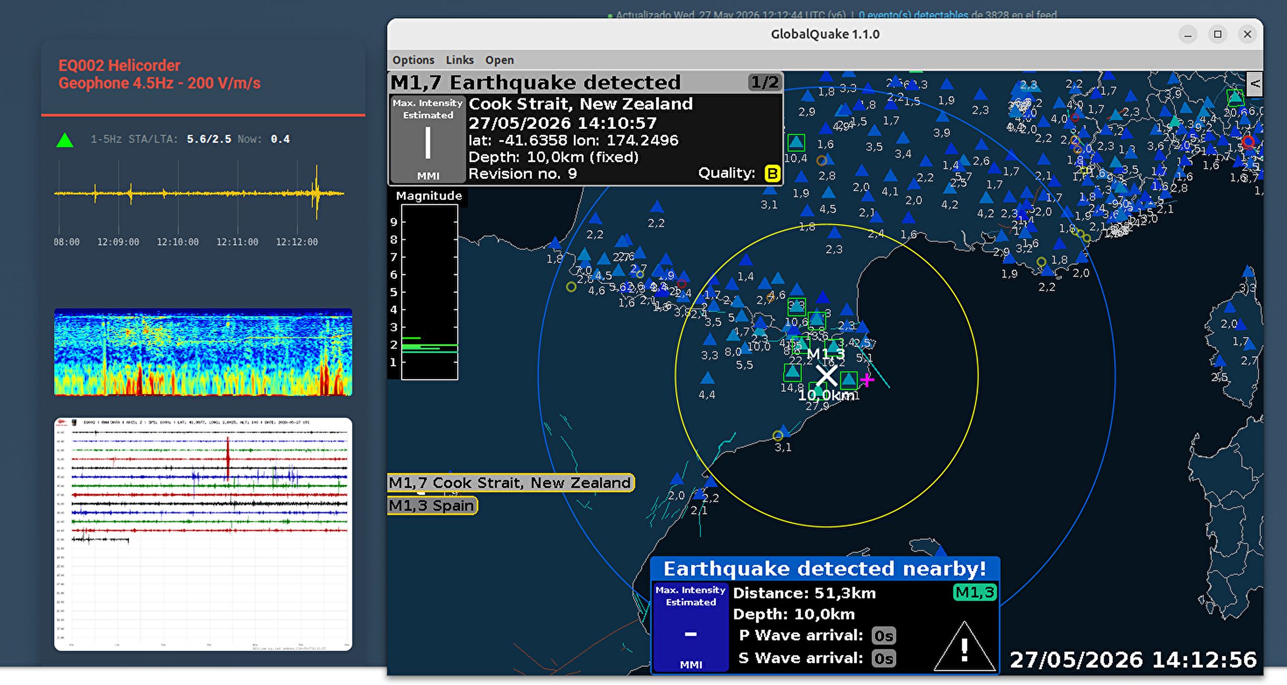 M1.3 - M1.3 earthquake in the Osor stream (o Osor creek)