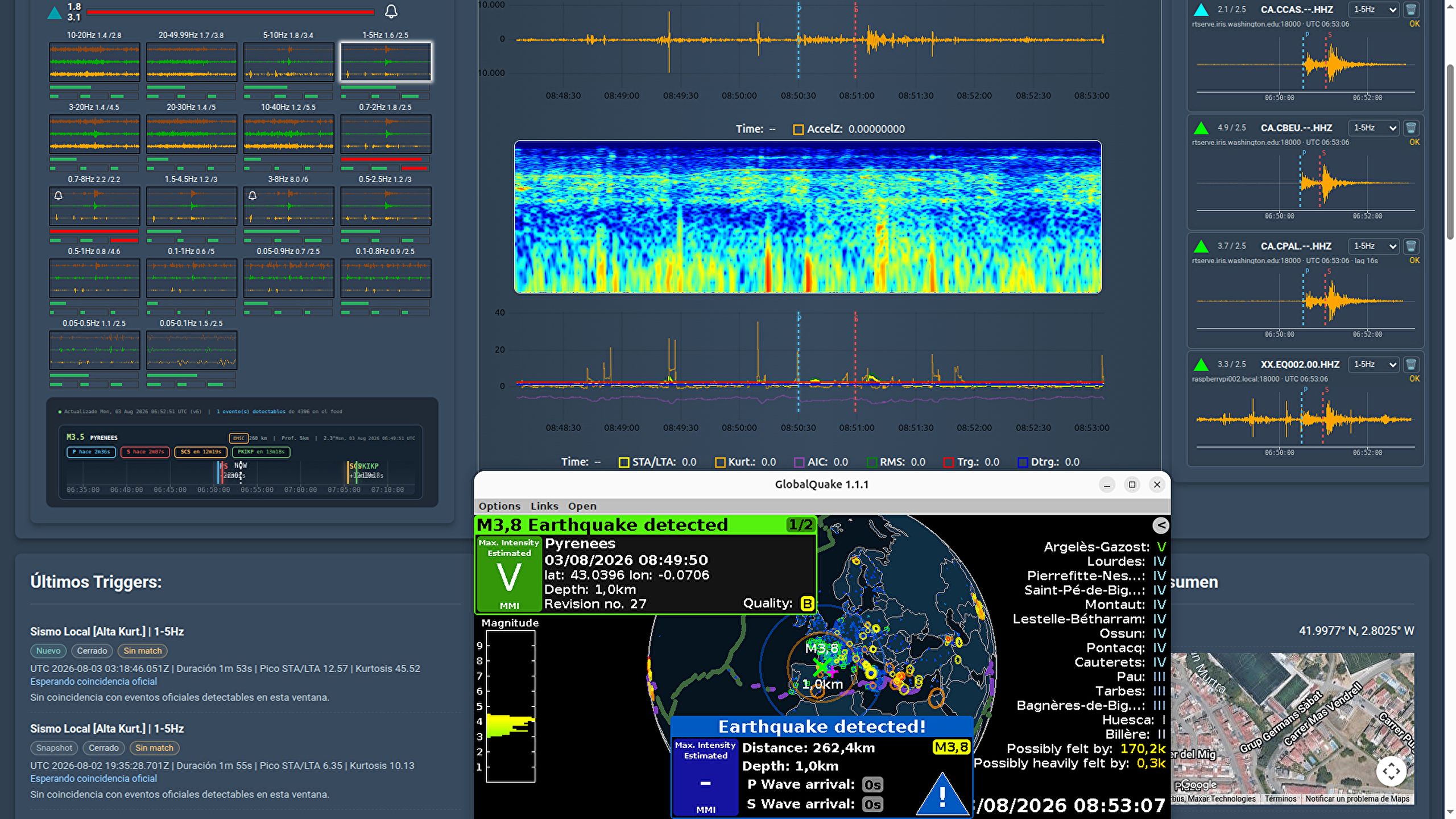 M3.4 - Earthquake in Lourdes, France, Pyrenees