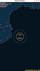 Earthquake off the Catalan Coast, Costa Brava, Girona
