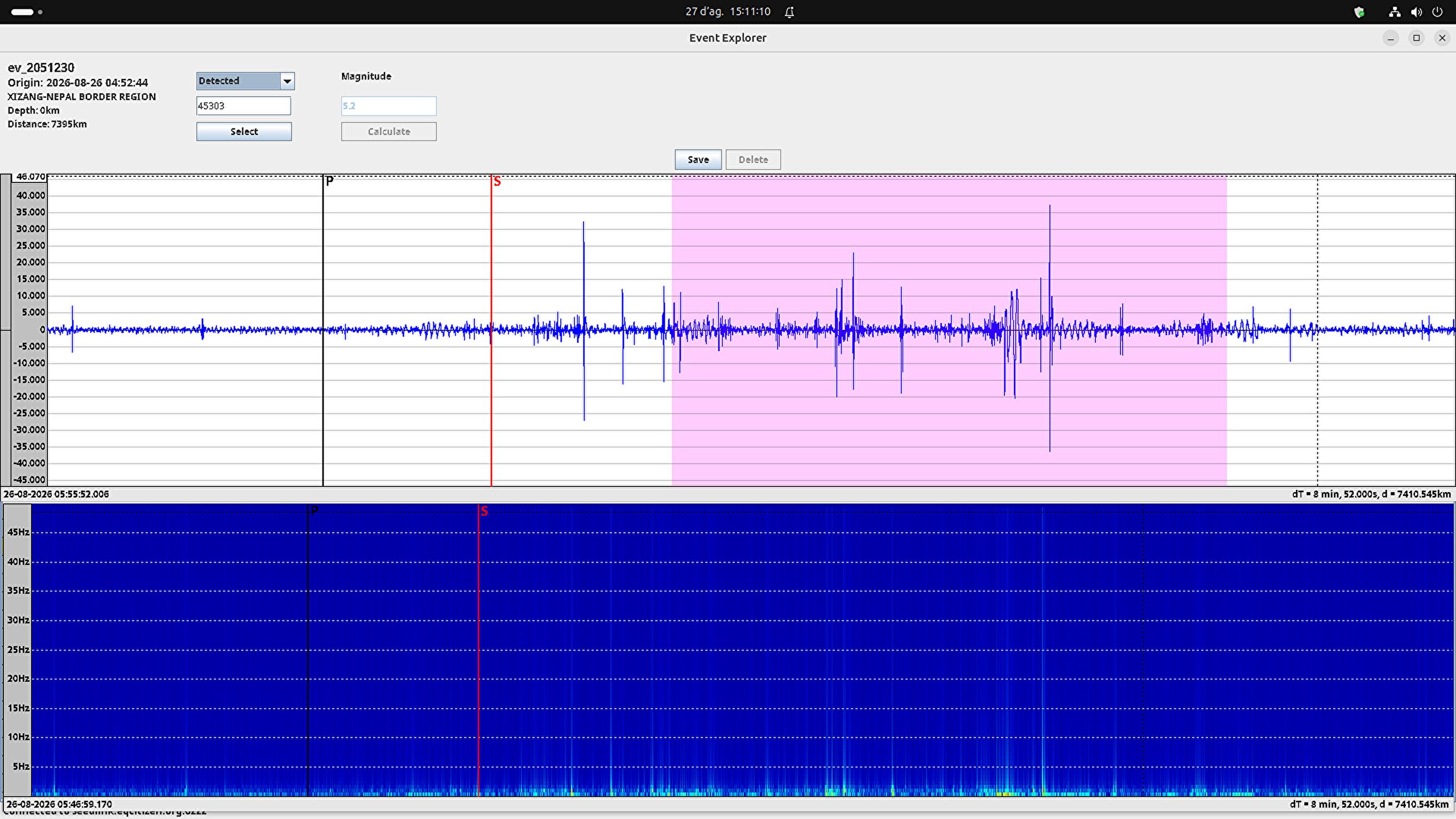 M5.2 - Nepal earthquake caused by glacier collapse.